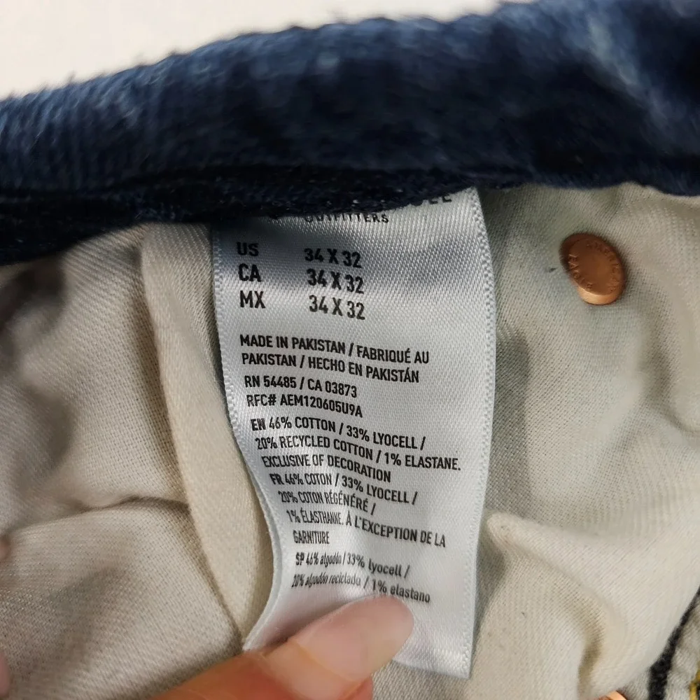 American Eagle AirFlex+ Athletic Fit Jeans Men's 34x32 Dark Wash Stretch Denim